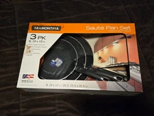 Tramontina 3-Piece EveryDay Nonstick Saute Pan Set, Black NIB