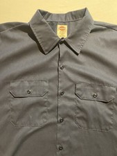 Dickies Flex Men's Size 2XLT Blue Short Sleeve Work Shirt Shop Mechanics Durable