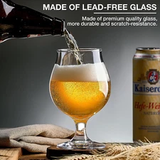 Beer Glasses Set of 4, 16 OZ Classic Craft Goblet Glasses, Premium Tumbler Se...