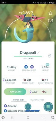 Dragapult ( Dreepy Evolution ) Pokemon Tr@de Go