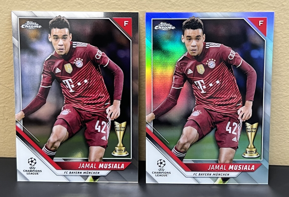 2021-22 Topps Chrome UEFA JAMAL MUSIALA All-Star Rookie Cup Refractor & Base