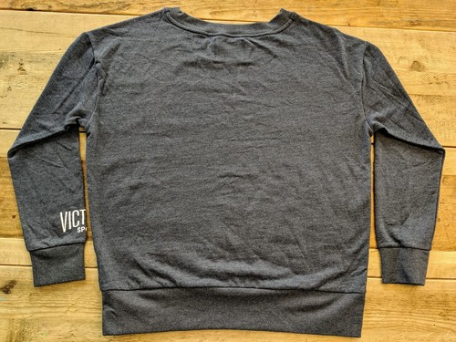 Victoria’s Secret Sport Navy Marl Logo XSMALL Oversized Crew Pullover Sweatshirt - Picture 2 of 2