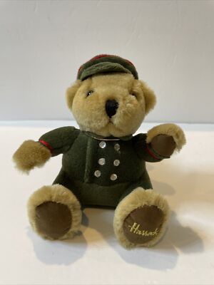 Harrods Teddy Bear Knightsbridge Brown Plush Toy Green Doorman Suit W/Tag London