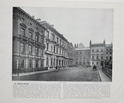 1896 LONDON DRUCK MIT BESCHREIBENDEM TEXT ST JAMES'S SQUARE