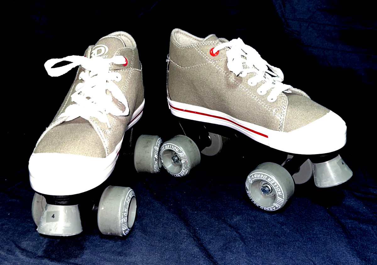 Roller Derby Zinger Boy Girl Grey Canvas Sneaker Roller Skat