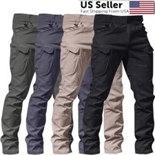 Mens Cargo Pants Work Combat Pants Outdoor Hiking Waterproof Tactical Trousers