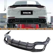 Dry Carbon Fiber Rear Bumper Lip Diffuser Kit For Porsche Panamera 971 2017-2023