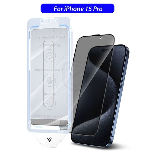 For iPhone 16e 15 14 13 12 Pro Max Plus Privacy Glass Screen Protector Dustproof - Picture 16 of 30