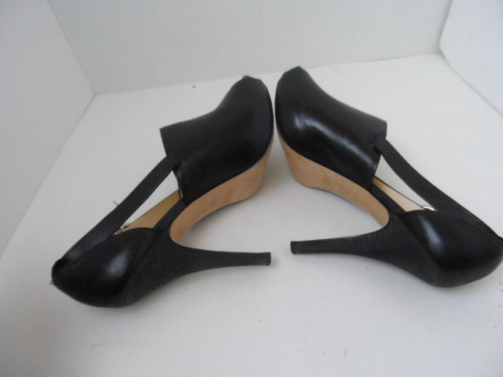 Scarpe eleganti da donna Coach Ashton in pelle nera con punta aperta e tacco alto taglia 9 5B