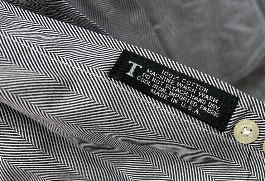 Camisa de vestir Robert Talbott para hombre azul gris manga larga talla 17 1/2 33 Foto 4 de 4