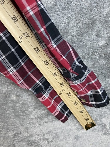 Camisa para hombre Wrangler manga larga a presión XL roja blanca negra a cuadros - Imagen 8 de 8