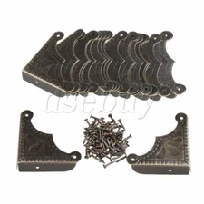 20pcs bronze Antique Decorative Box Corner Guards 39x9mm Desk Edge Cover