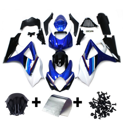 Blue White Bodywork for Suzuki GSXR1000 K7 2007 2008 ABS Injection Fairing Kit