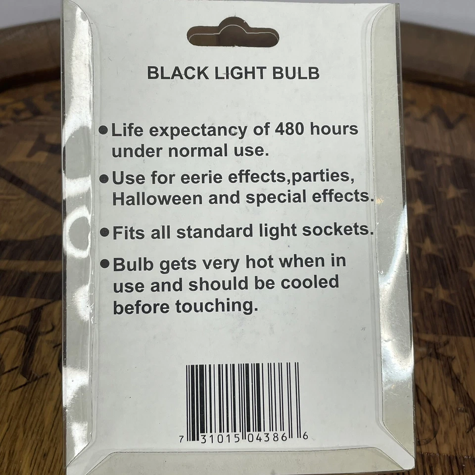 Black Light Bulb 75 Watt Halloween Party Effects Light Fits Standard Sockets - Image 3 of 3