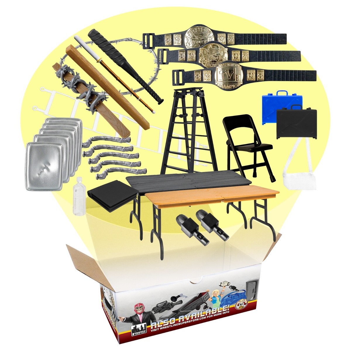 30 Piece MASSIVE Wrestling Figure Accessory Pack for WWE