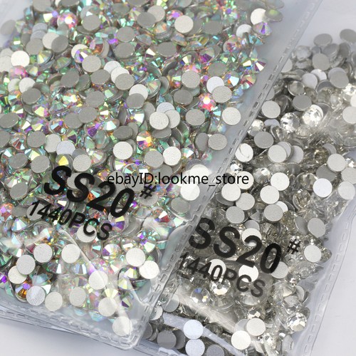 1440pcs 5mm ss20 Crystal Glass Flatback Rhinestones Gems Nail Art Crafts Beads - Picture 5 of 75