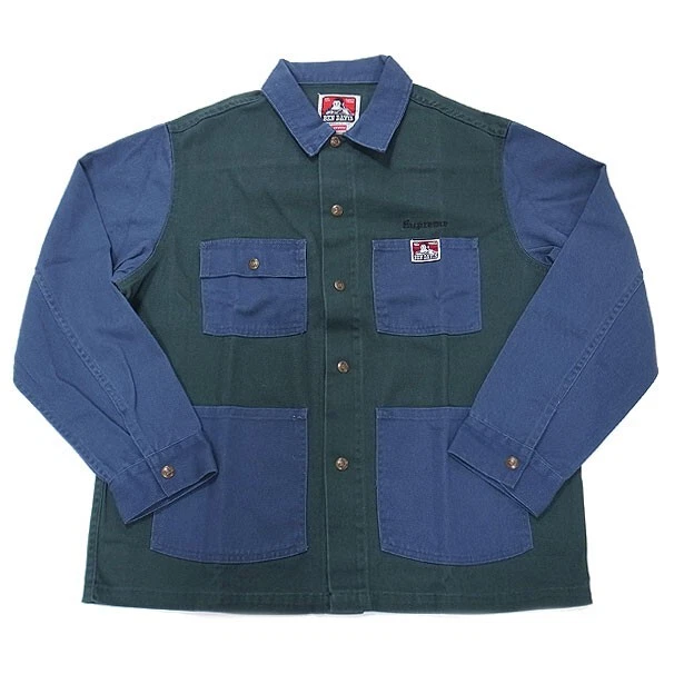 Veste Collaboration Supreme Ben Davis Couleur Bleu Vert Taille US L Mode Homme