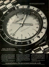 1969 Bulova Accutron Astronaut Tuning Fork Movement Watch VINTAGE PRINT AD