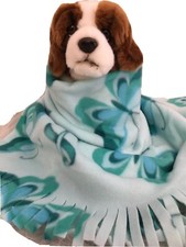 DOG SIZE FLEECE BLANKETS, Pet Blanket Travel Throw Cover, BUTTERFLY RIBONS