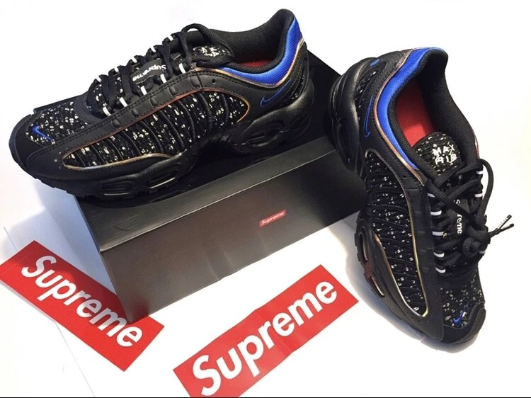Sneakers Nike AirMax x Supreme Tailwind 4 IV noir black cobalt neuf emballage