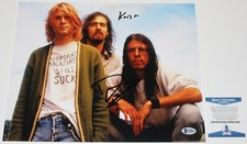NIRVANA KRIST NOVOSELIC & DAVE GROHL SIGNED 11x14 BAND PHOTO BECKETT BAS COA