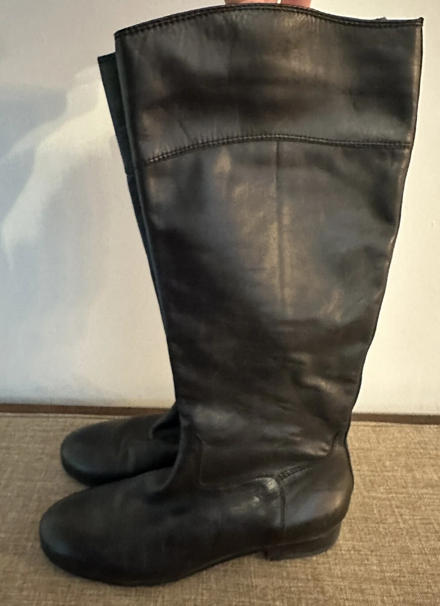 Women s ARTURO CHIANG Black Leather Riding Knee High Boots 8.5 M W