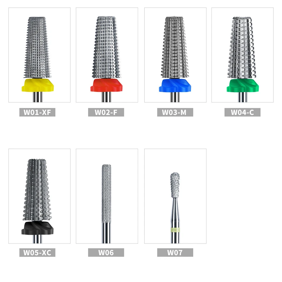 Brocas para uñas 5 en 1 3/32" herramienta de manicura y pedicura broca de carburo de acero de tungsteno Foto 3 de 4