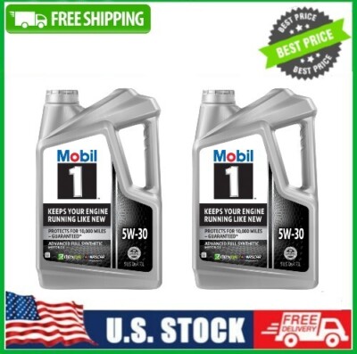 2 Pack Mobil 1 Advanced Full Synthetic Motor Oil 5W-30, 5 Quart Jugs