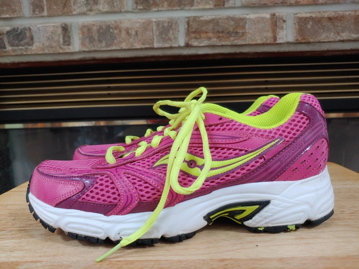Saucony Grid Sz. 8.5 U.S. Pink and Lime Green Lace Up Shoes