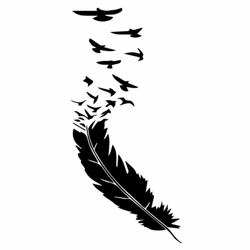 2PCS Birds Flying Feather Car Sticker Vinyl Truck Window Bumper