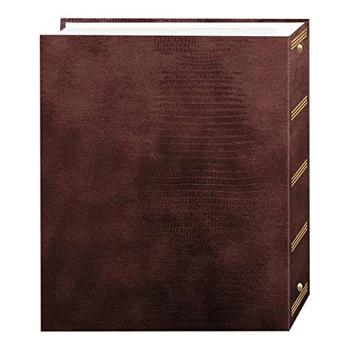 Álbum de fotos magnético autoadhesivo de 3 anillos 100 páginas (50 hojas), marrón Foto 2 de 4