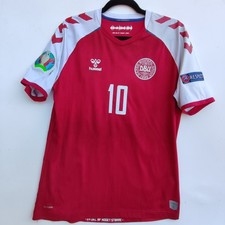 Denmark 2020 - 2021 Hummel Home Football Shirt #10 Eriksen | Men's Large