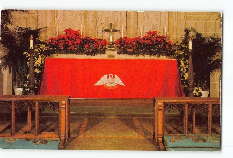Palm Beach Florida FL Vintage Postcard Bethesda By the Sea High Altar With Red