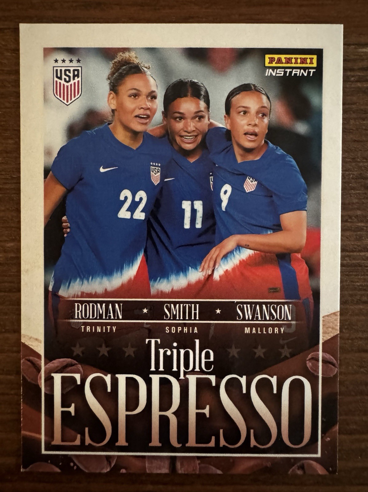 2024 Panini Instant Triple Espresso Rodman Smith Swanson – USA Women’s Soccer