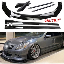 Front Bumper Lip Splitter Spoiler Side Skirt For Infiniti G35 G37 Rear Lip Body