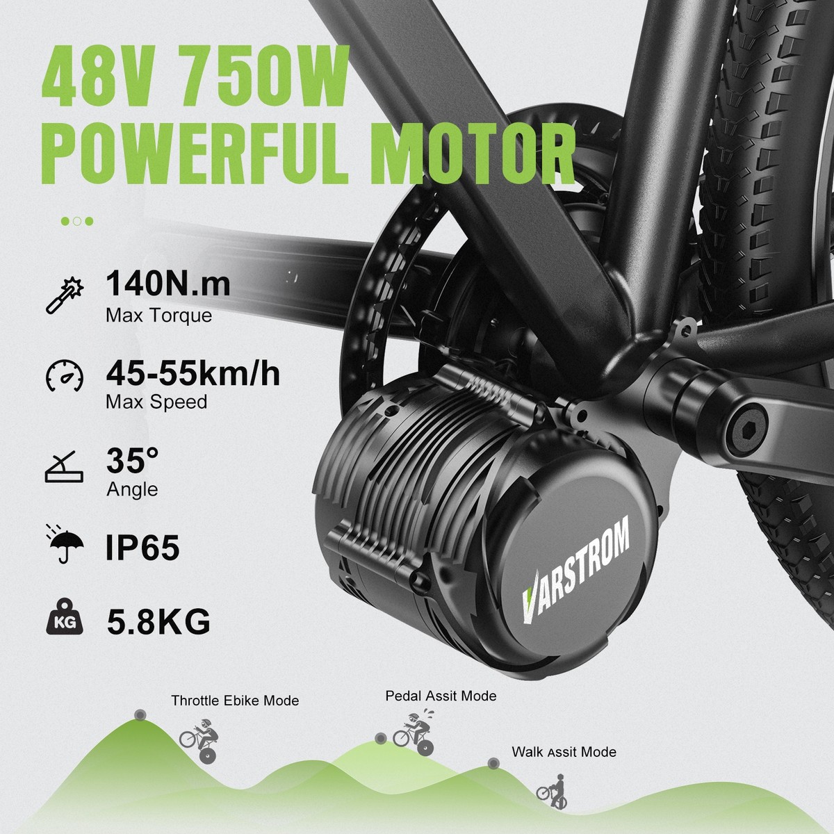 48V 750W TONGSHENG TSDZ8 Mid Motor Kit DIY Electric Bike