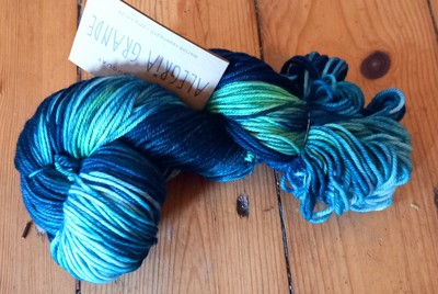 Manos del Uruguay Wolle 100g Alegria Grande Blau Merino Handgefärbt Farbverlauf