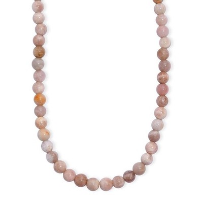 BEAUTIFUL!!  115.00.00ctw Sunstone 8-17mm Beaded Necklace 18'' Rhodium Plated