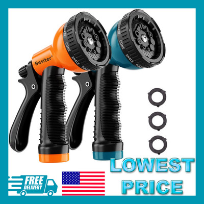 *2 Pack Garden Water Hose Nozzle Sprayer 10 Patterns Heavy Duty Plants Car Wash*