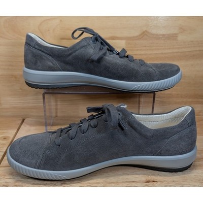 Legero Tanaro Womens Anthracite Grey Suede Zipper Sneakers Size 11.5