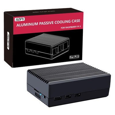 GeeekPi Aluminum Case for Raspberry Pi 5, Passive Cooling Case with Cooling C...