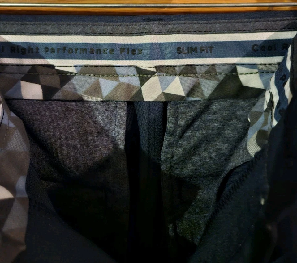 Haggar Cool Right Performance Flex Slim Fit Blue Dress Pants Mens Sz 29x30 - Image 3 of 4