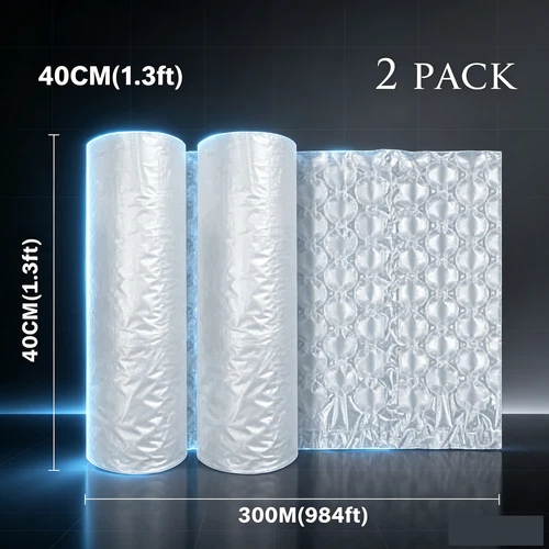 2 Rolls 984ft x16" Air Cushion Machine Film Bubble Pillow Packaging Padding Roll - product listing photo