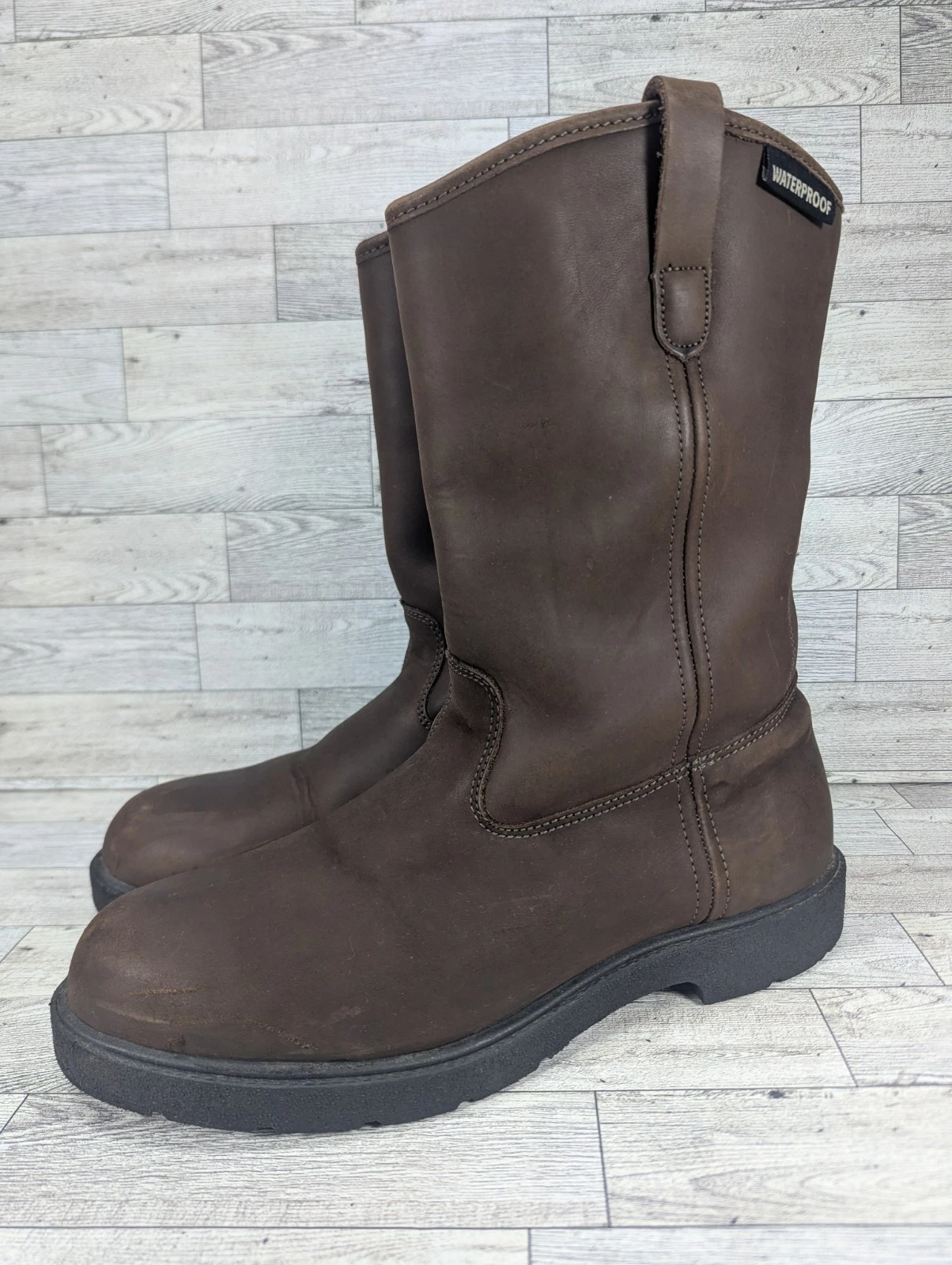Men's Vintage Brown Red Head Waterproof Rancher Boots Size 12