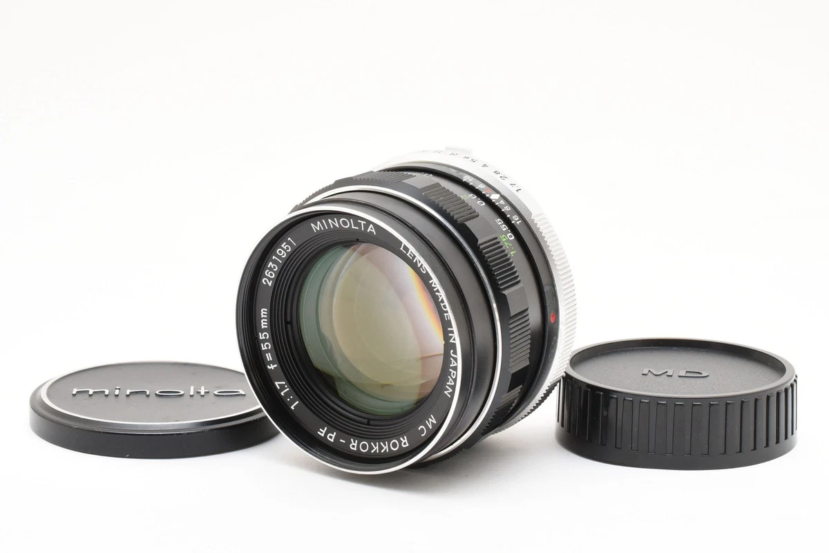 Minolta Rokkor PF 55mm Focal Camera Lenses f/1.7 Maximum Aperture