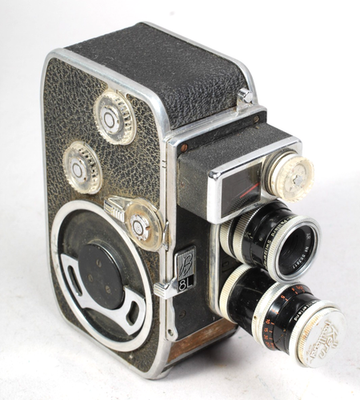 BOLEX B8L REGULAR 8MM MOVIE CAMERA W KERN 13MM 1.9 & 36MM 2.8