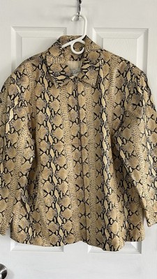 AN ORIGINAL BY PETER CARUSO SNAKE  LEATHER JACKET SIZE XL COLOR YELLOW/BLACK