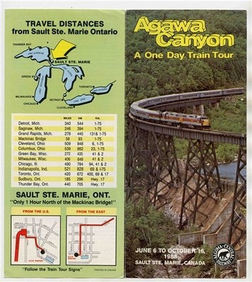 Agawa Canyon One Day Train Tours Brochure Sault Ste Marie Canada 1988