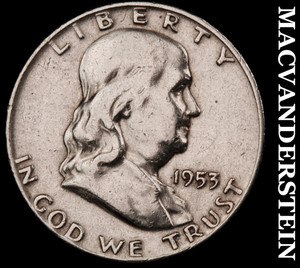 1953-D Silver Franklin Half Dollar - Scarce  Better Date  No Reserve  #M416