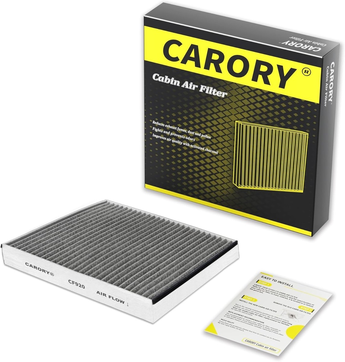CARORY Cabin Air Filter w/Activated Carbon for Select 2013-2022